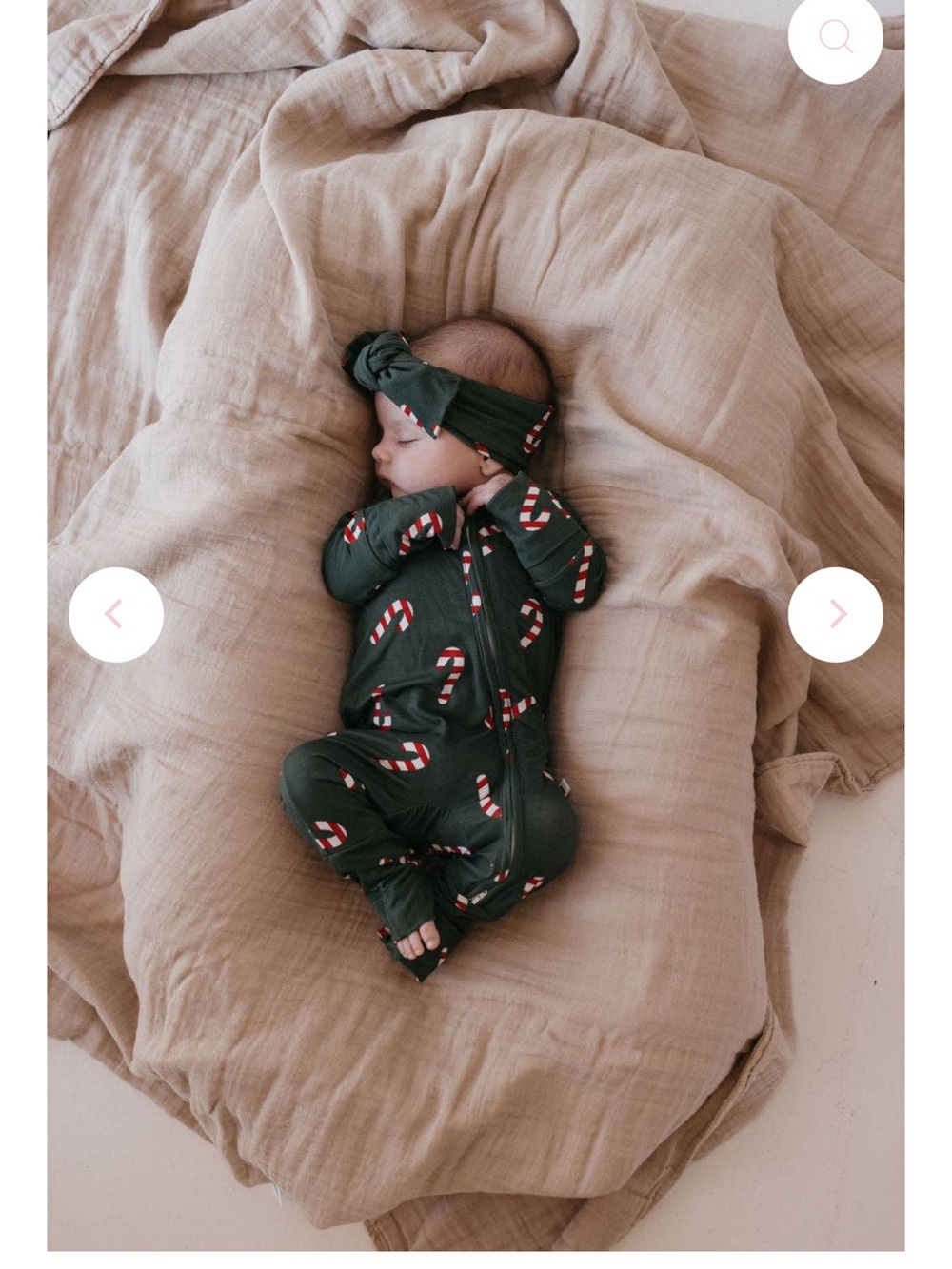 Forever French Newborn Green Candy Cane Footie - Holiday Infant One-Piece